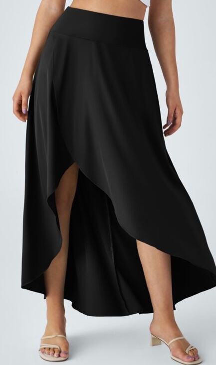Halara Dresses & Skirts - Halara Breezeful High Waisted High Low Ruffle 2-in-1 Flowy Maxi Skirt L NWT
